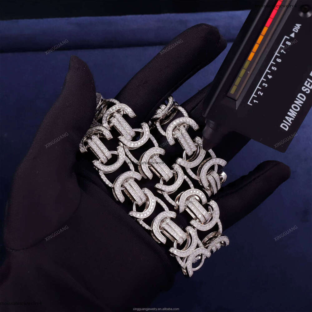 XingGuang Custom 15mm Cuban Link Unique Design Sier VVS Dia Chain 14K Gold Plated Hiphop for Rapper Men's Jewelry
