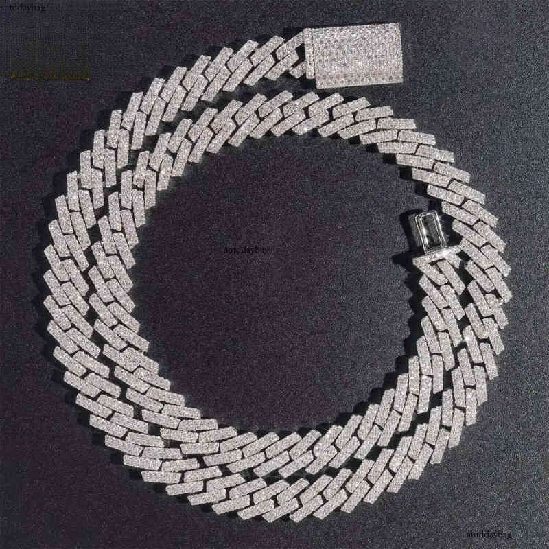 10mm Hip Hop Necklace Fashion Style S Vvs Iced Out Jewelry Moissanite Dia Cuban Link Chain