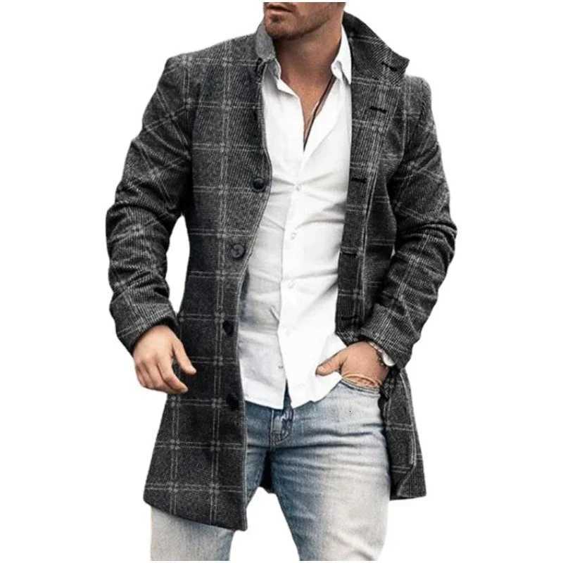 2023 Autumn/Winter New Mens Clothing Mens Stand Collar Mid Length Pocket Casual Coat XJ250809