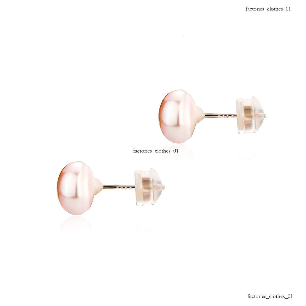 Zhuji 5A Grade Flawless Freshwater Pink Pearl Earrings Full Pure Sier Classic Ear Studs