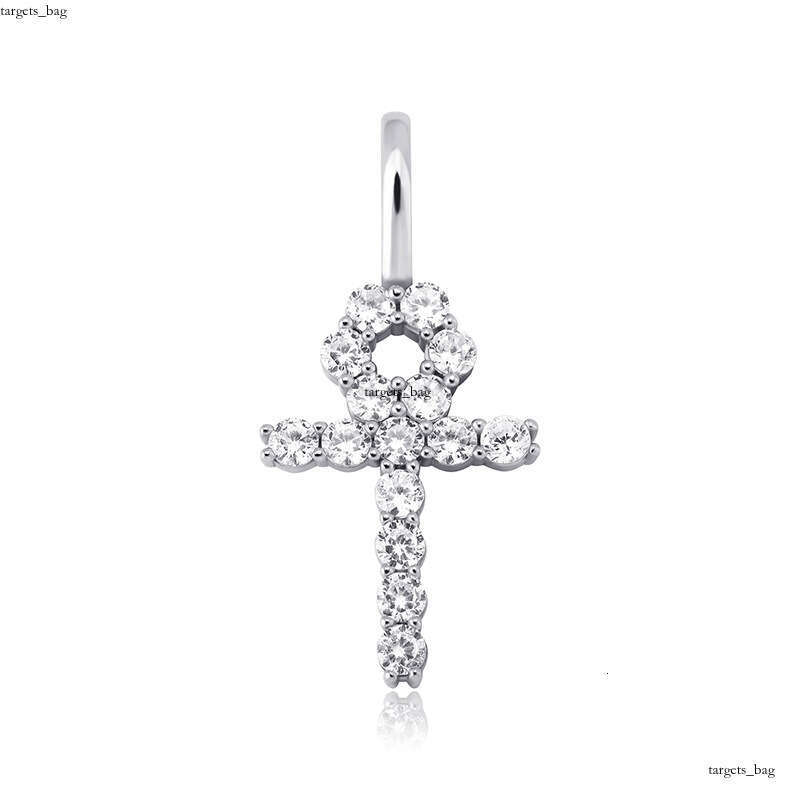 Iced Out VVS Angel Cross Pendant Micro Paved Moissanite chain Women Hip Hop Versatile Necklace