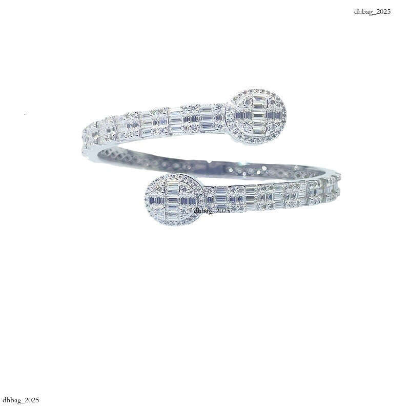 New Moissanite 6mm Sier Gold Plated Oval Hip Hop Trendy Brand Bracelet 111