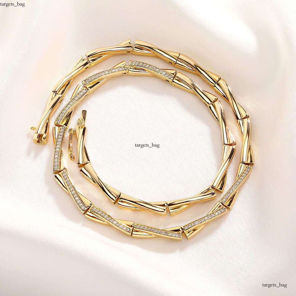 New Chinese Fine Bamboo Knot Necklace Sterling Silver Moissanite chain Cuban Chain Fashion Simple Personality National Style Choker Jewelry