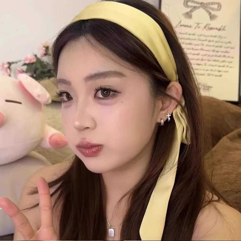 New Designer Style Elegant Solid Ribbon Hairband For Women Girls Sweet Hair Ornament Band Hair Hoop Fashion Hair Accessories Y250809