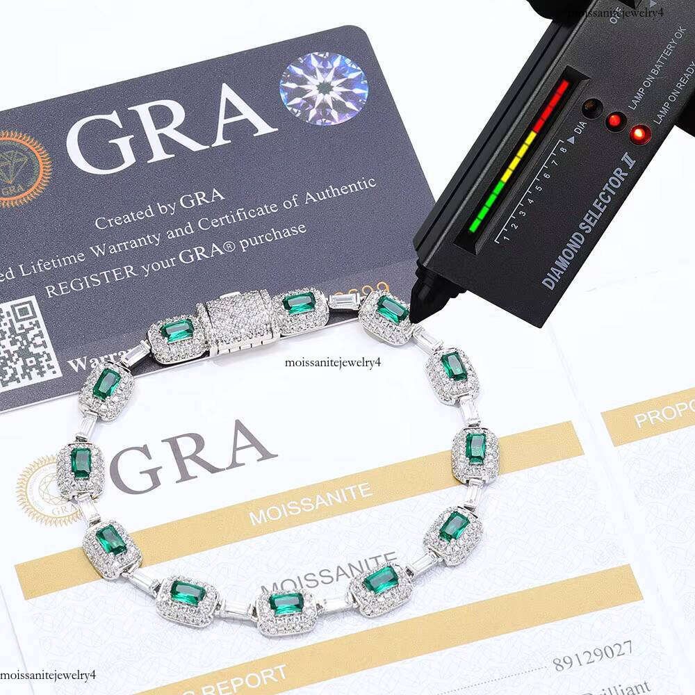 NUOYA 7mm Sterling Sier VVS Moissanite Bracelet for Women Fine Chain & Link Jewelry