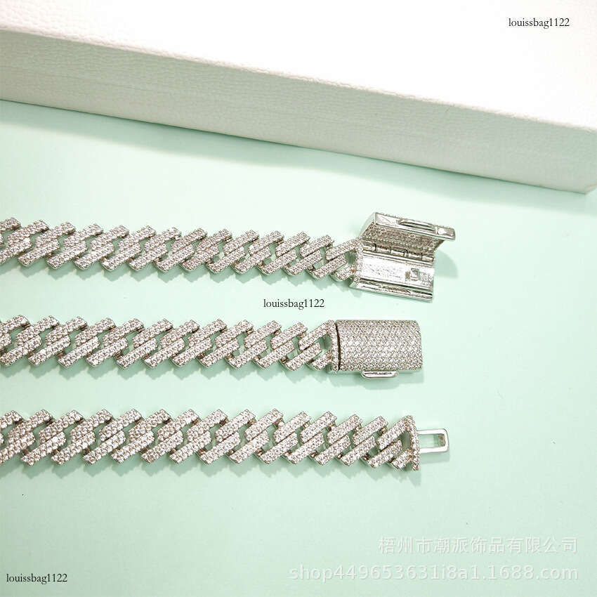 High-end Trendy Hip-hop 10mm Double Row Dia Chain Men and Women Street fashion Dia-encrusted Cuban Necklace