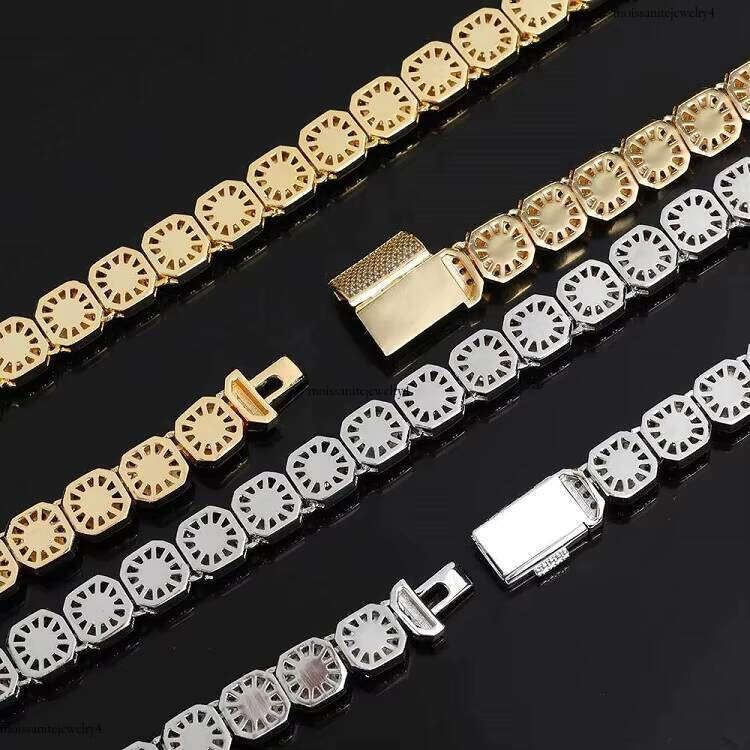 RTS Ice Out 10mm Width Copper With AAA+ CZ Stone Hip Hop Rapper Cuban Link Chain Necklace