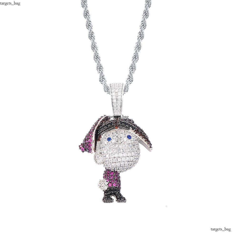 Anime Family Mart Main Timmy Cartoon Character Pendant Full Moissanite chain Personality Hip-Hop Necklace Jewelry