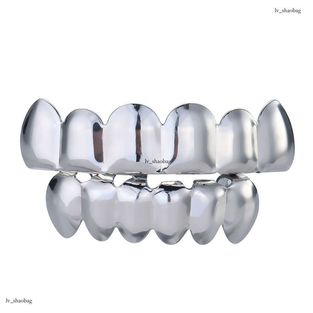 Gold-Plated Teeth Hip-Hop Smooth Gold Singer Trendy Decoration Grillz Halloween