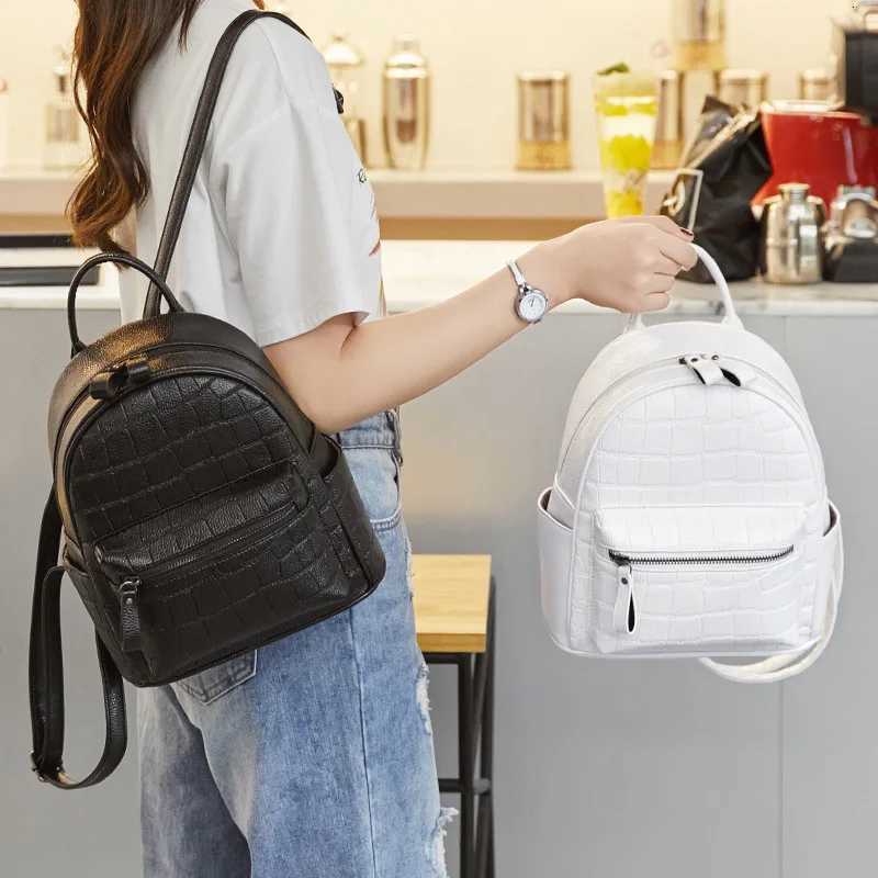 Fi odile wen Backpack small Brand design Schoolbags For Girls Daypack PU Leather fem Travel Bags black Y250809