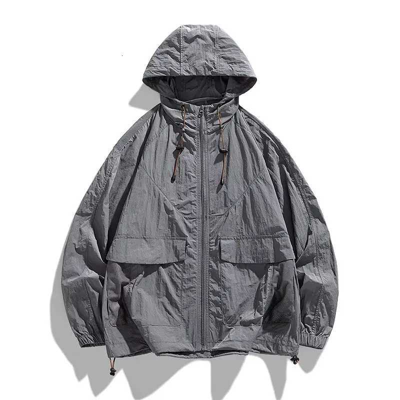 Summer Japanese Harajuku casual lazy simple temperament trend mens and womens sunscreen clothes ice silk cool fashion jacket W250809