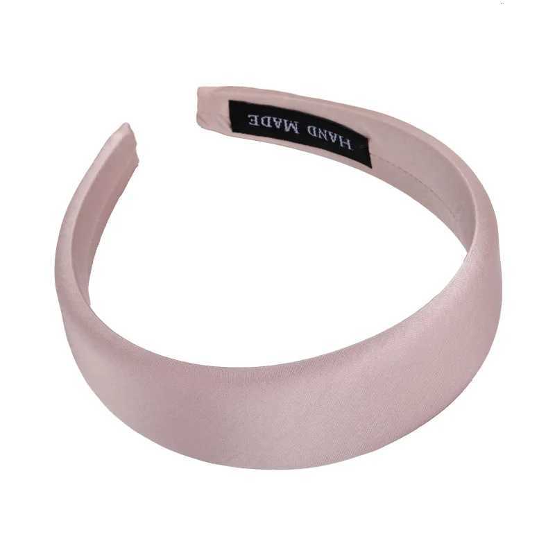 Spring/summer Pearlescent Bright Satin Bands Solid Color Sweet Wide Hair Band Wan Elegant Hair Hoop Fem Dr Retro Y250809