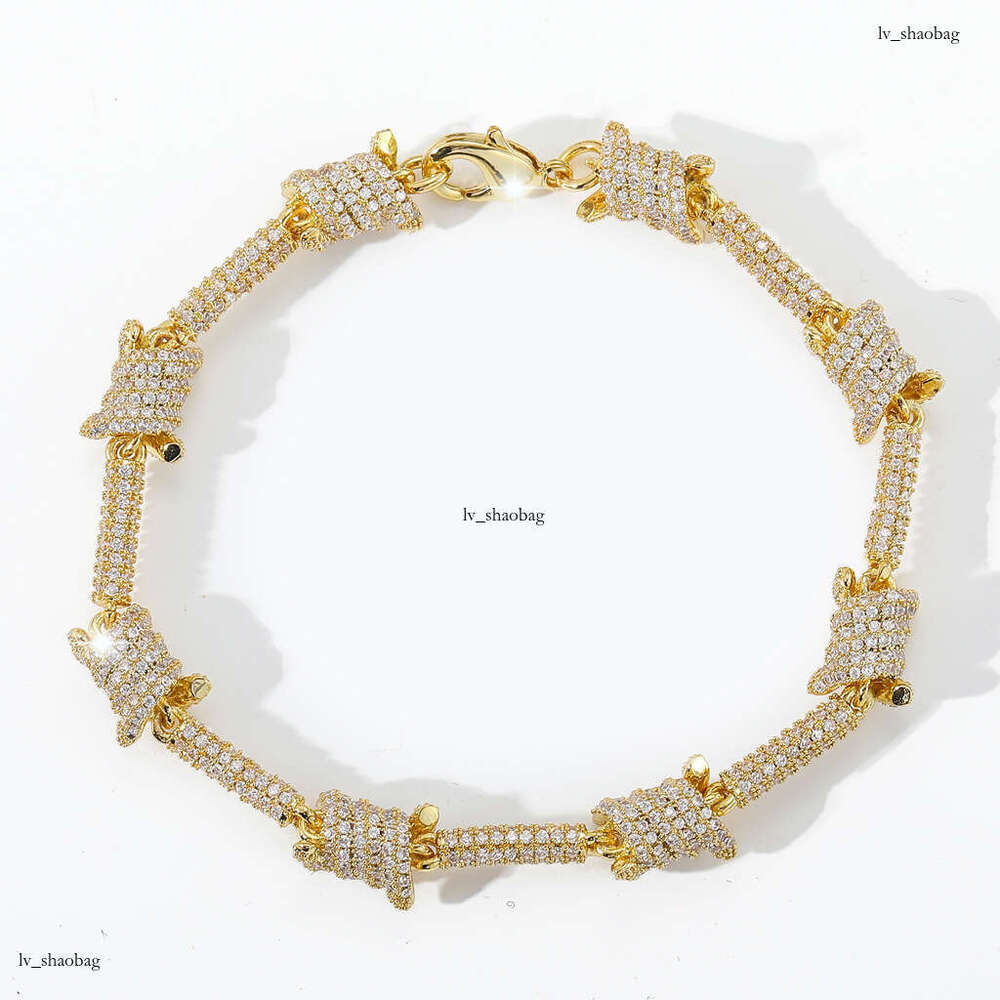 INS Wire Personality Cuban Chain Full Moissanite chain Jewelry Necklace for Men and Women Hip Hop Accessories