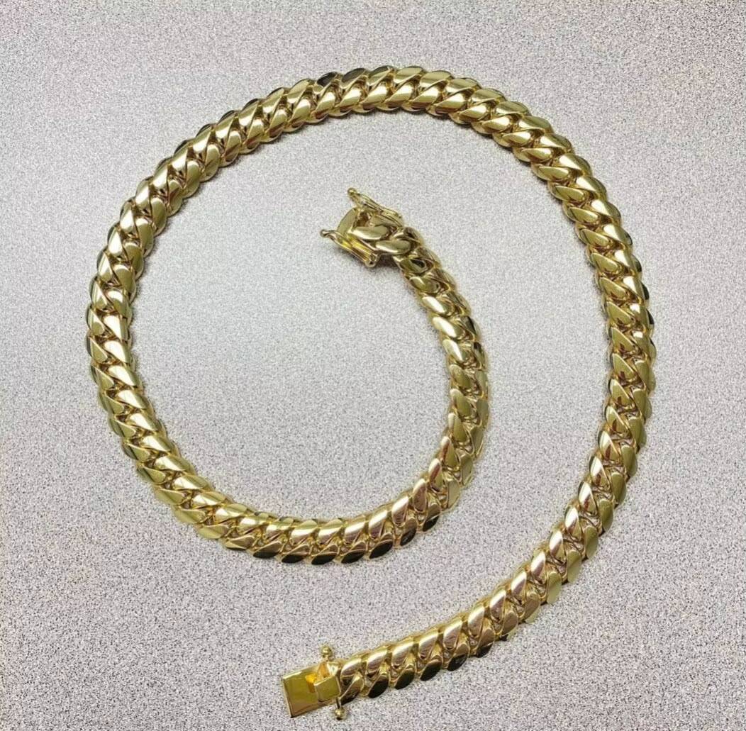 11 mm 925 Sterling Silver Hip Hop Miami Cuban Link Chain 18K Rapper Mens Cuban Necklace Gold Party Engagement Gift