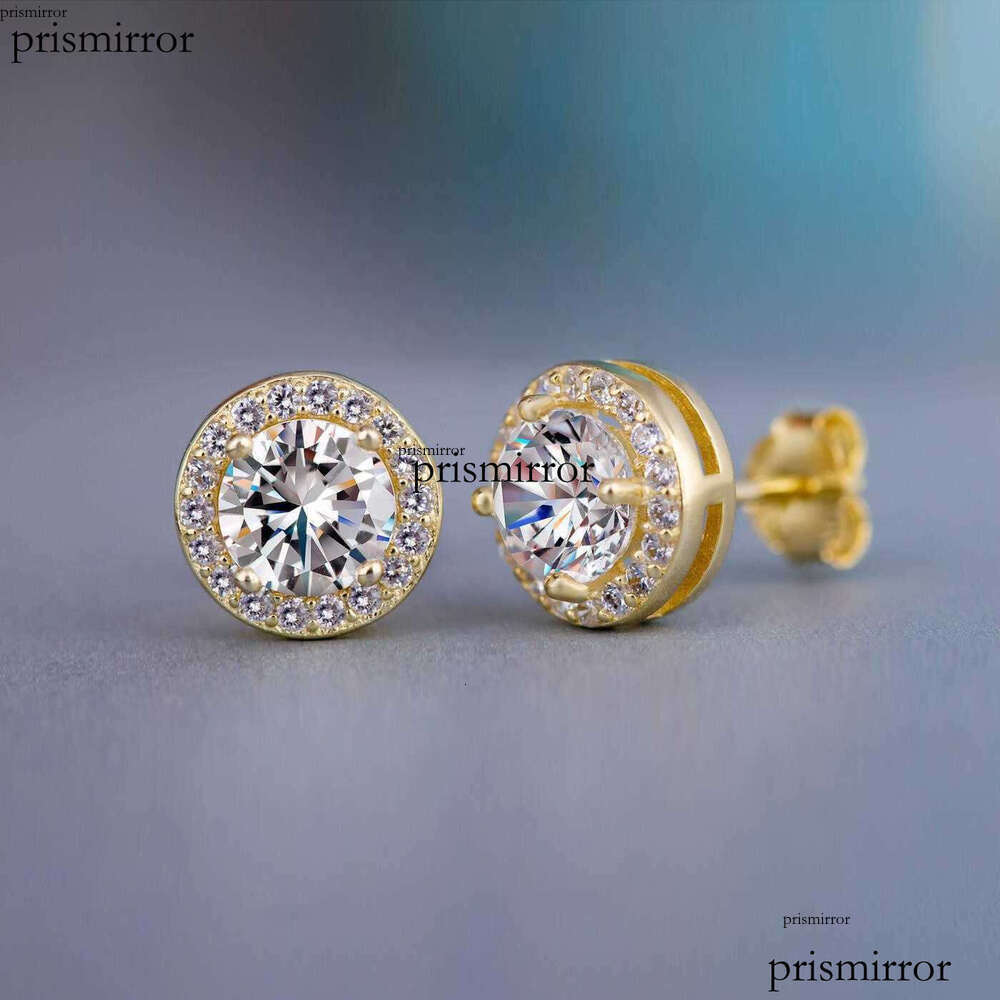 CAOSHI Square Round Cut Inlaid Stone Silver Rose Gold Plated Cubic VVS Moissaniteia Stud Earrings Women 2022