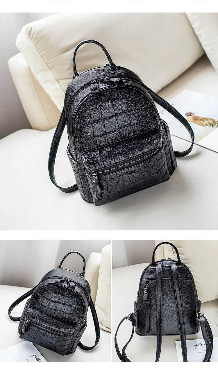 Fi odile wen Backpack small Brand design Schoolbags For Girls Daypack PU Leather fem Travel Bags black Y250809