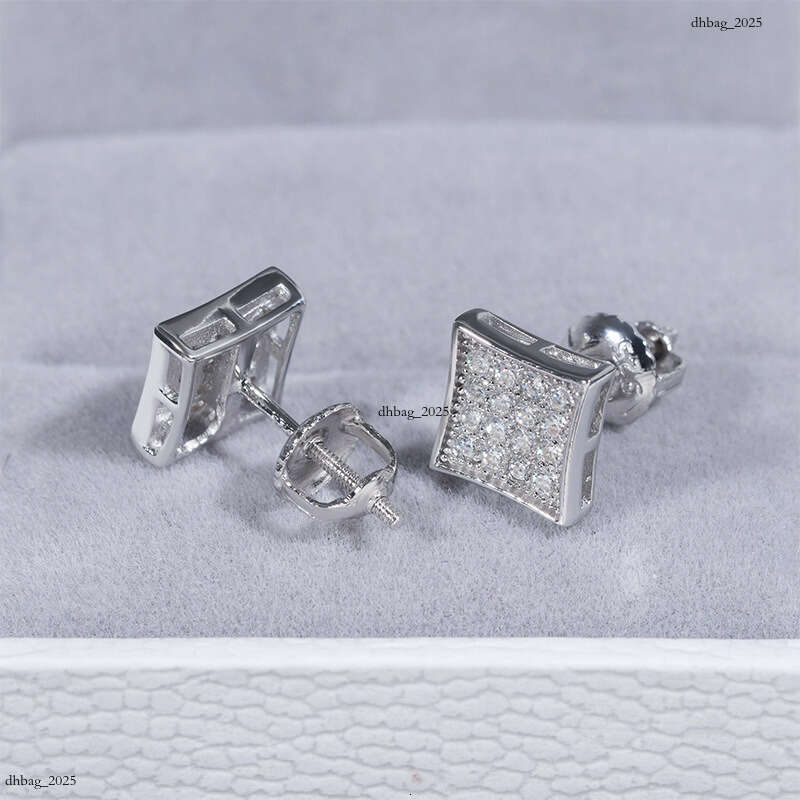 ICED OUT2024 New Sier Hip-Hop Moissanite Full Inlay Earrings Unisex