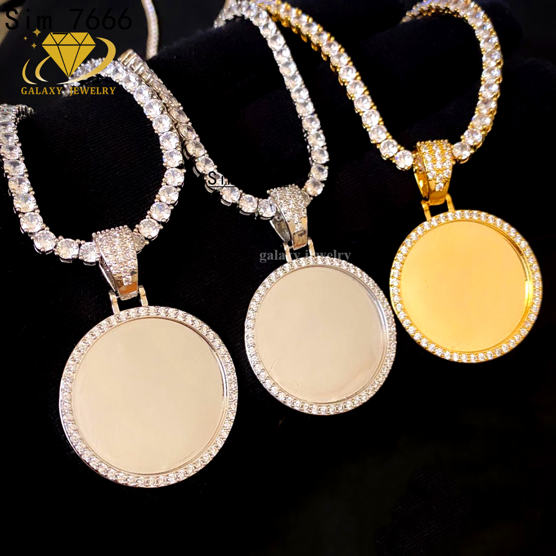 Gold Plated Hip Hop Picture Pendant Necklace Custom Jewelry Charm Fashion Personalized Frame Iced Out Moissanite Photo Pendants