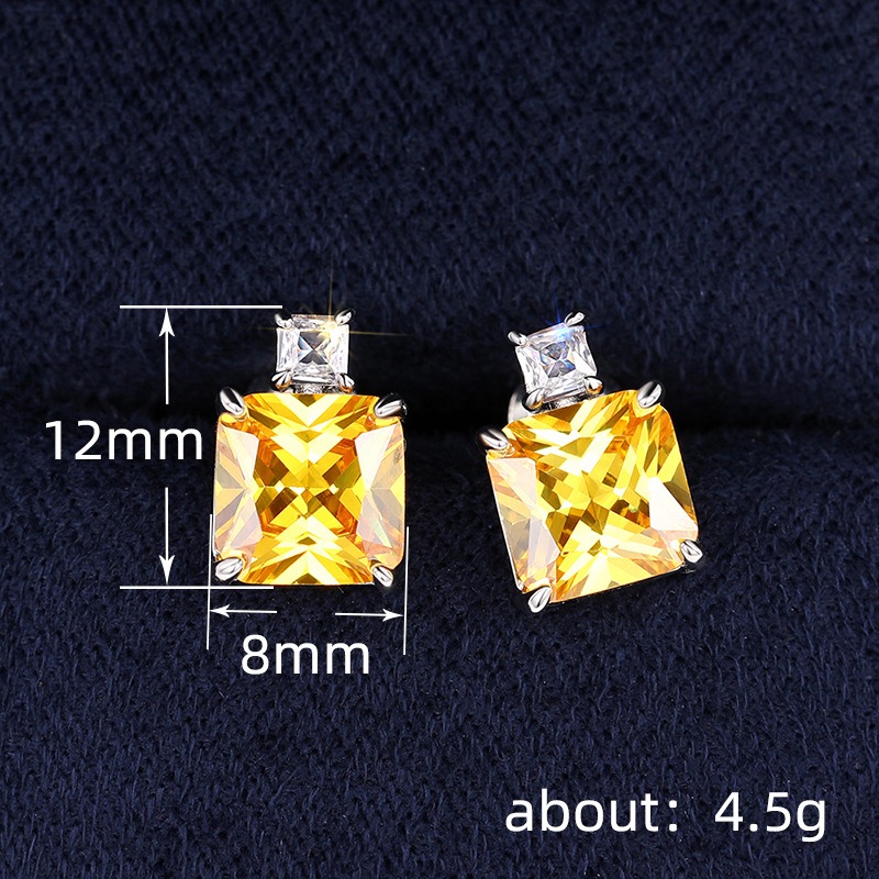 Square Perfume Bottle CZ Diamond Necklace Earrings Charm Designer Jewelry Set Sterling Silver Love Heart Pendant Necklaces for Woman Birthday Gift Fin