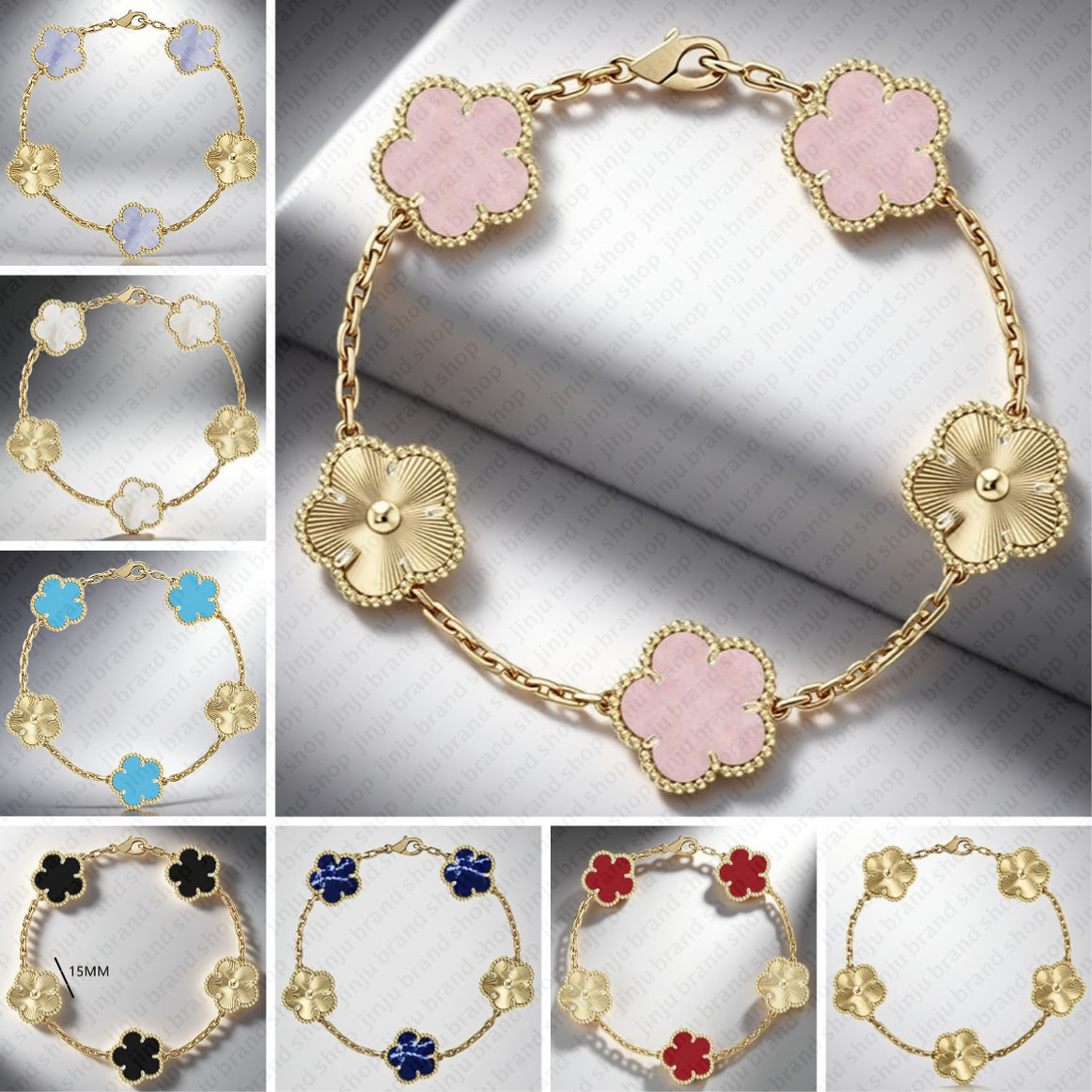 2025 designer bracelet jewelry woman designer bracelet luxe Fashion bracelets Classic 15mm clover bracelet with sculpture high quality black flower bracelet gold