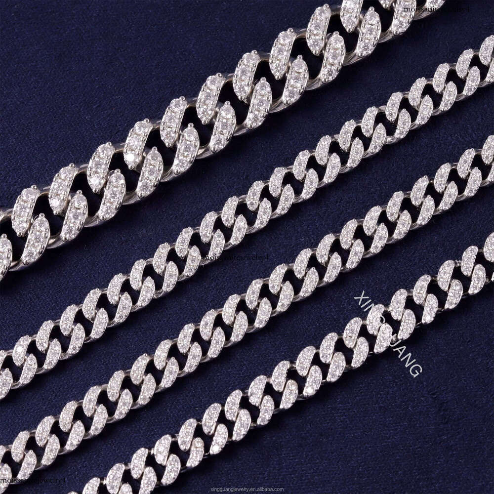 XG RTS Hot Sale Single Row Moissanite Sterling Sier Dia Cuban Chain Fine Jewelry Bracelets Bangle