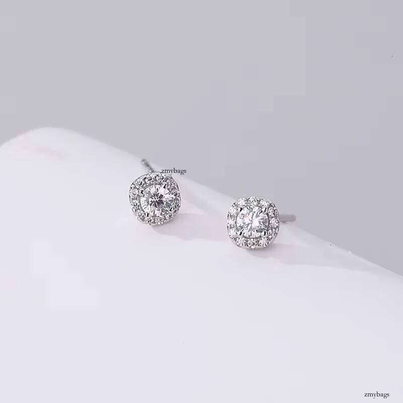 DHCollections Bestselg minimalist earrings, jewelry, women's round gold-plated zircon sier ear studs Earrings 3b