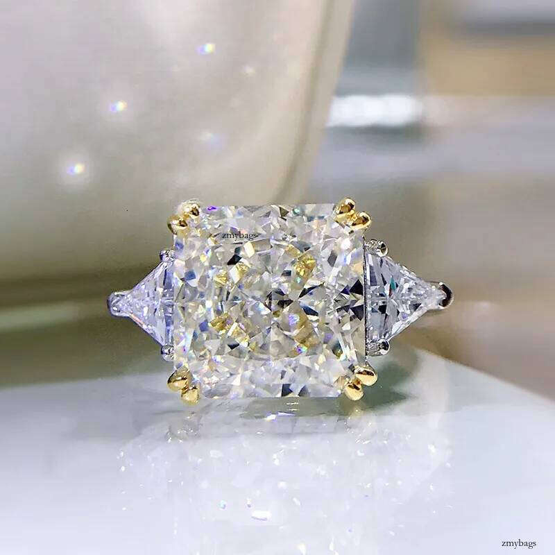 2025 Choucong Elegant Sparkling Jewelry Genuine 100% S Sterling Sier Ice Cut Multicolor Moissanite Dia Eternity Party Lady Aquamarine Wedding Ring Gif