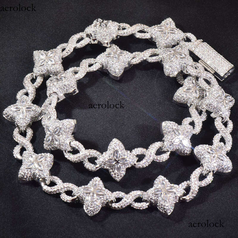Hip Hop Four-Leaf Clover Figure-Eight Cuban Chain Moissanite chain Men's Necklace High-End Versatile Bracelet Trendy Accessory