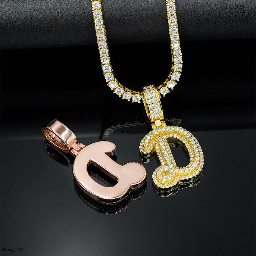 Hip-Hop Personality Iced Out VVS Letter Full Inlaid D Color Moissanite Necklace Pendant 111