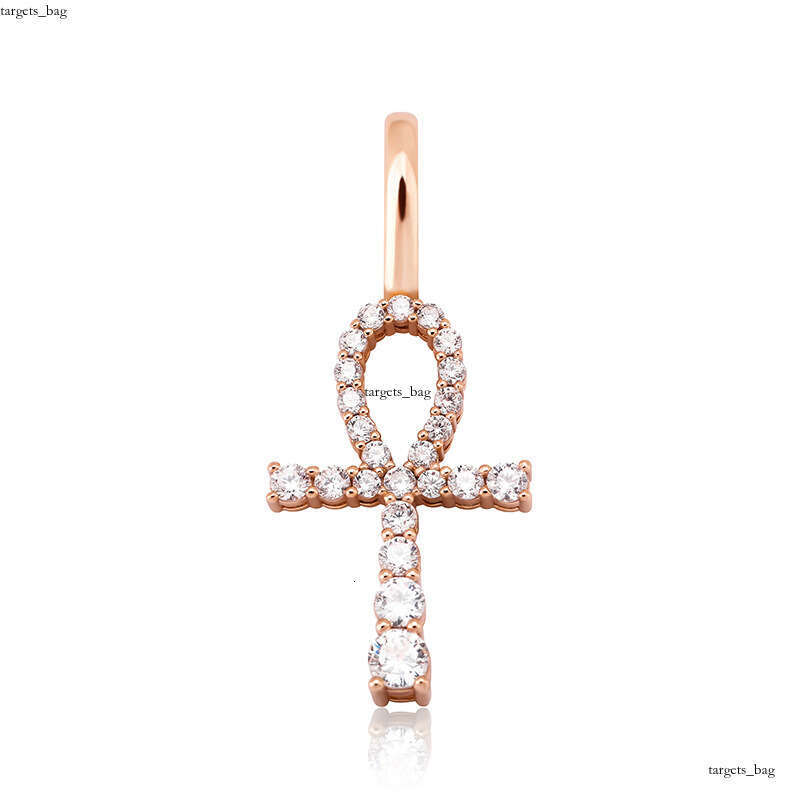 Iced Out VVS Angel Cross Pendant Micro Paved Moissanite chain Women Hip Hop Versatile Necklace