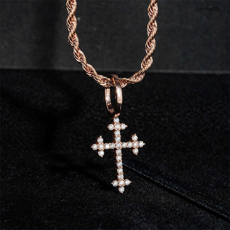 Personalized Iced Out VVS Cross Full Inlaid with D Color Moissanite Necklace Pendant