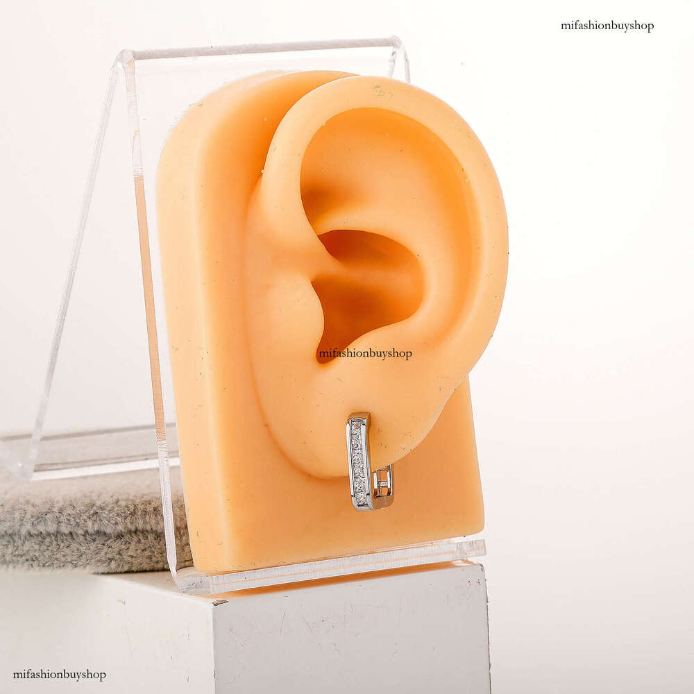 Light Zircon Square Fashionable Elegant Simple High-end Sense Niche Versatile Stud Earrings