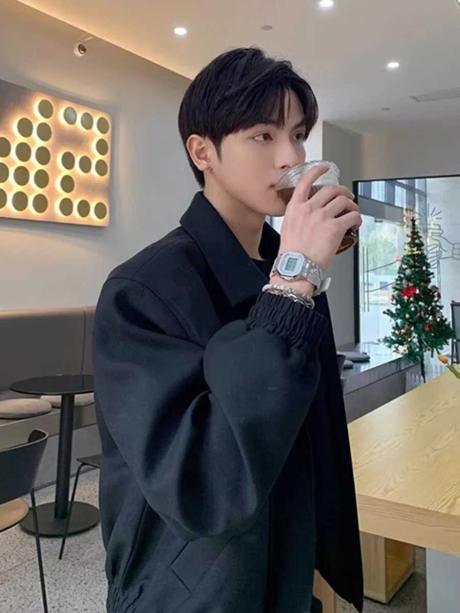 American Sle oulder Padded Black Jacket Mens Casual Executive Workwear Stand Collar Biker Pilot Slim Fit Youth T... W250809