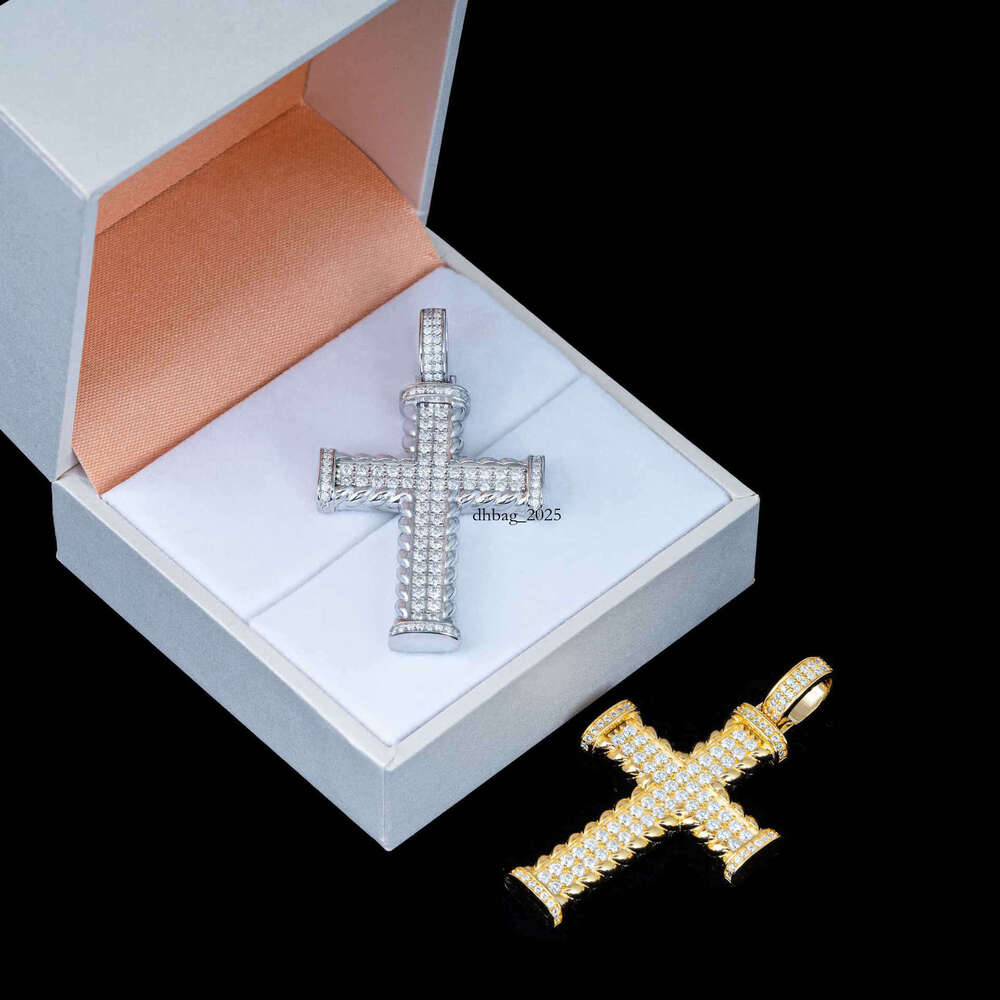 Jewelry S Cross Full Inlaid D Color Moissanite Pendant Can Be Worn with Tennis Chain 111
