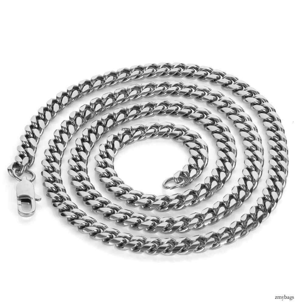 Hip Hop Japanese Style Stainless Cuban Round Polished Dense Titanium Steel Men's Personality Necklace