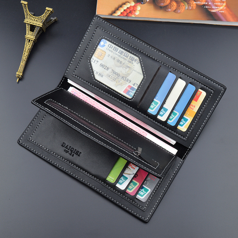 New Men's Wallet Designer Bag Long Vertical Thin Youth Soft Leather Wallet Multi-card Slot Large Capacity Fashion Luxury Bag Suit Bag