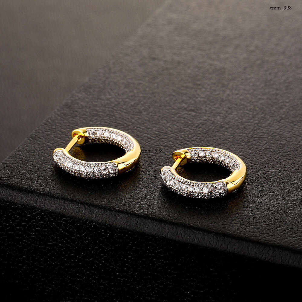 Minimalist Fashion Elegant Full Dia Hollow Classic Slimming Hoop Earrings Unisex Versatile