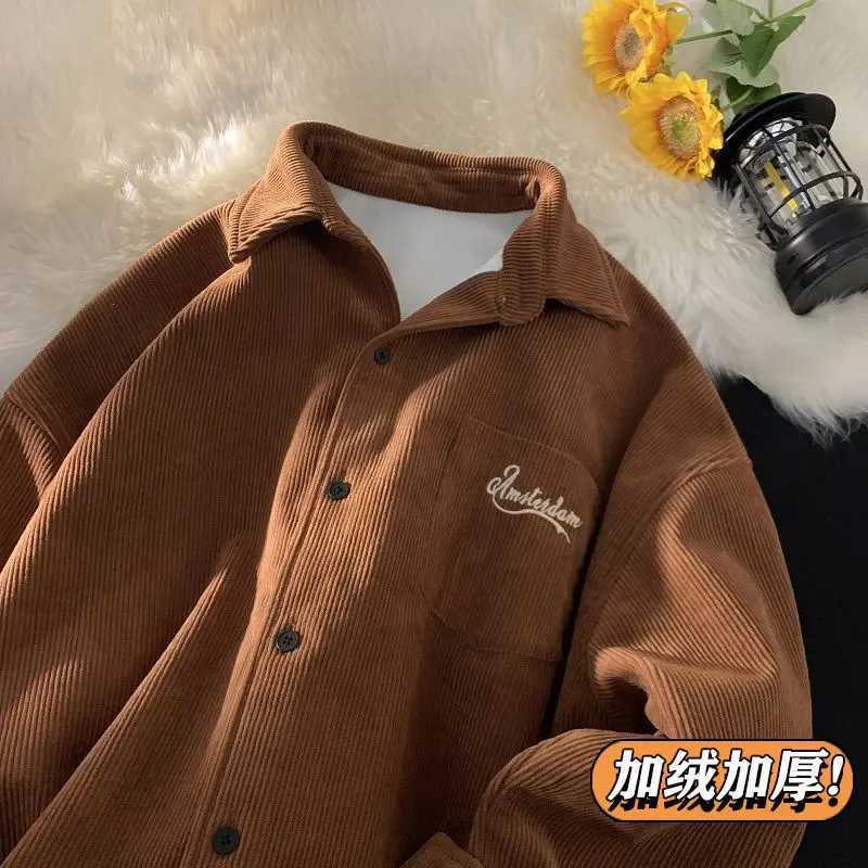 New Corduroy Mens Jacket American Retro Fashion Brand New Cool and Stylish Shirt Jacket W250809