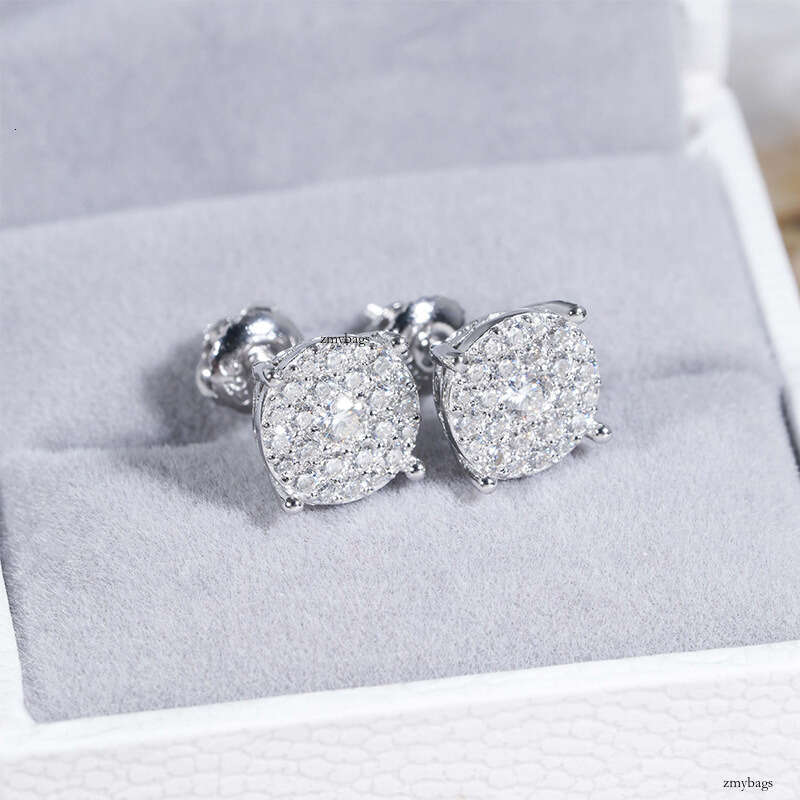 2024 New Men and Women Hip Hop Jewelry Sier/Zircon/Sterling Silver Zircon Earrings with Moissanite Studs