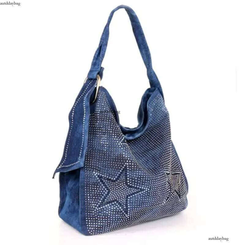 Ipinee Large Capacity Purses And Handbags Designer Female Denim Shoulder Crossbody Bags For Women