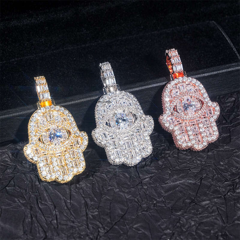 Hip-Hop Pendant Personality Fashion Unisex Necklace Accessories Sterling Silver Micro-Inlaid 5A Moissanite chain