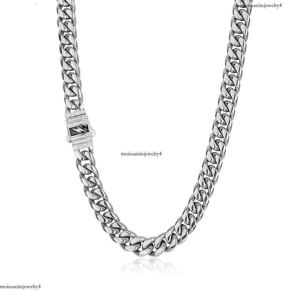 NUOYA 12mm Stainless Steel Chain Hip Hop Iced Out Clasp Custom Cuban Link Necklace Fine Jewelry for Men