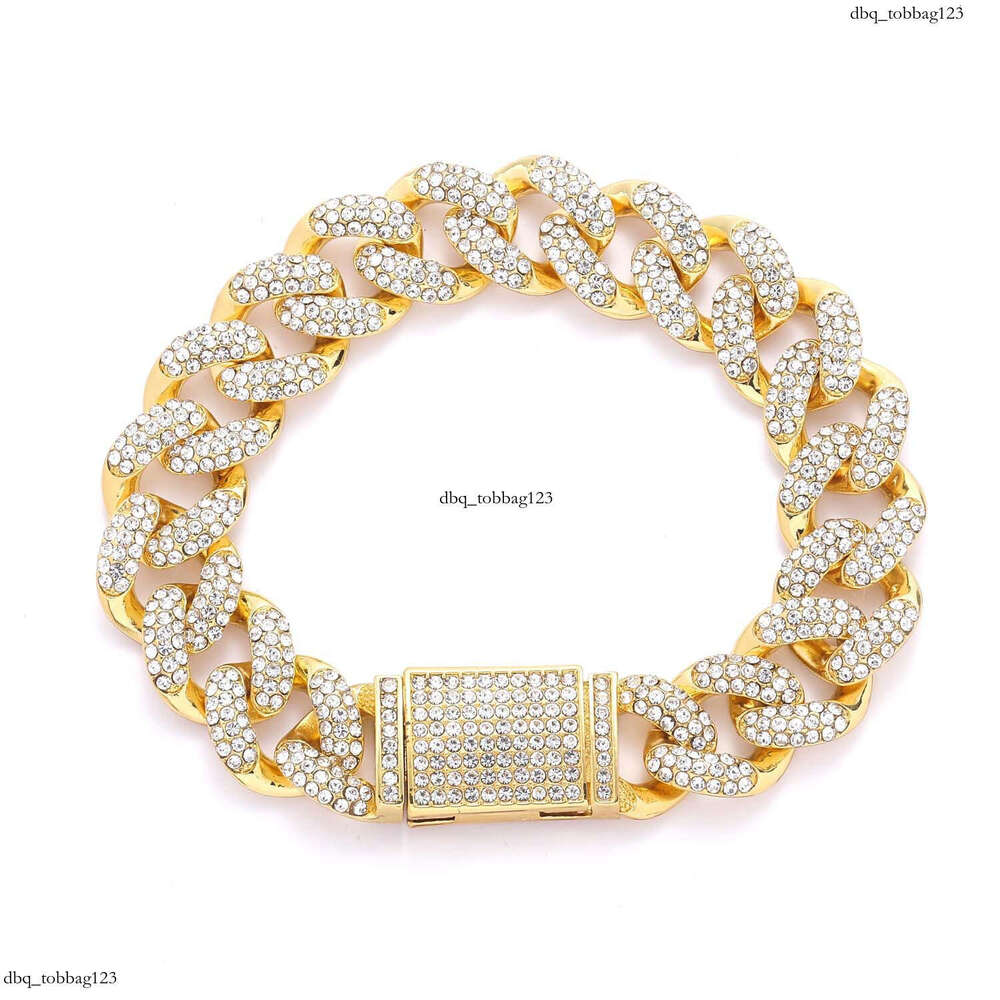 New 15mm Three Row Cuban Chain Full Dia Personality Trendy Men's Hip Hop Necklace