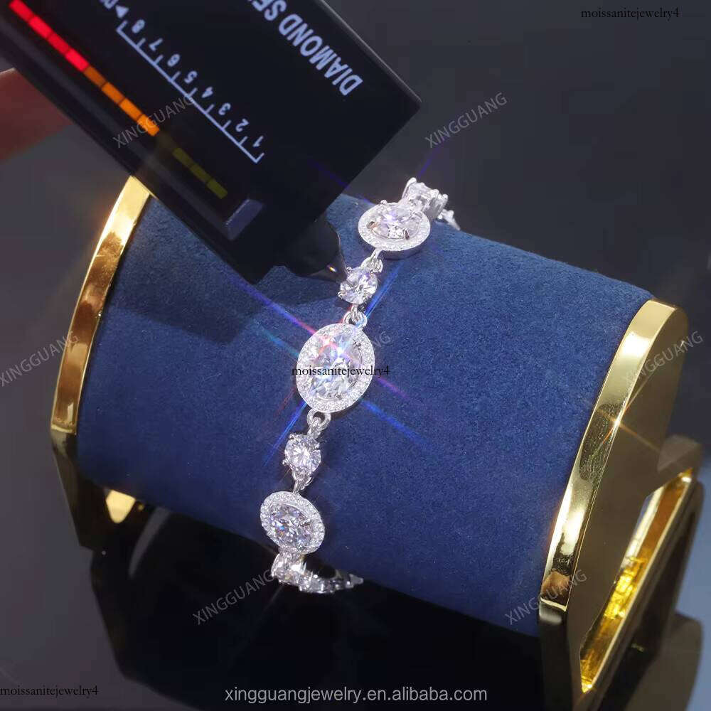 XG New Arrived Sier Plated Gold Vvs Moissanite Pass Dia test Fine Jewelry Bracelets Bangles Women Men