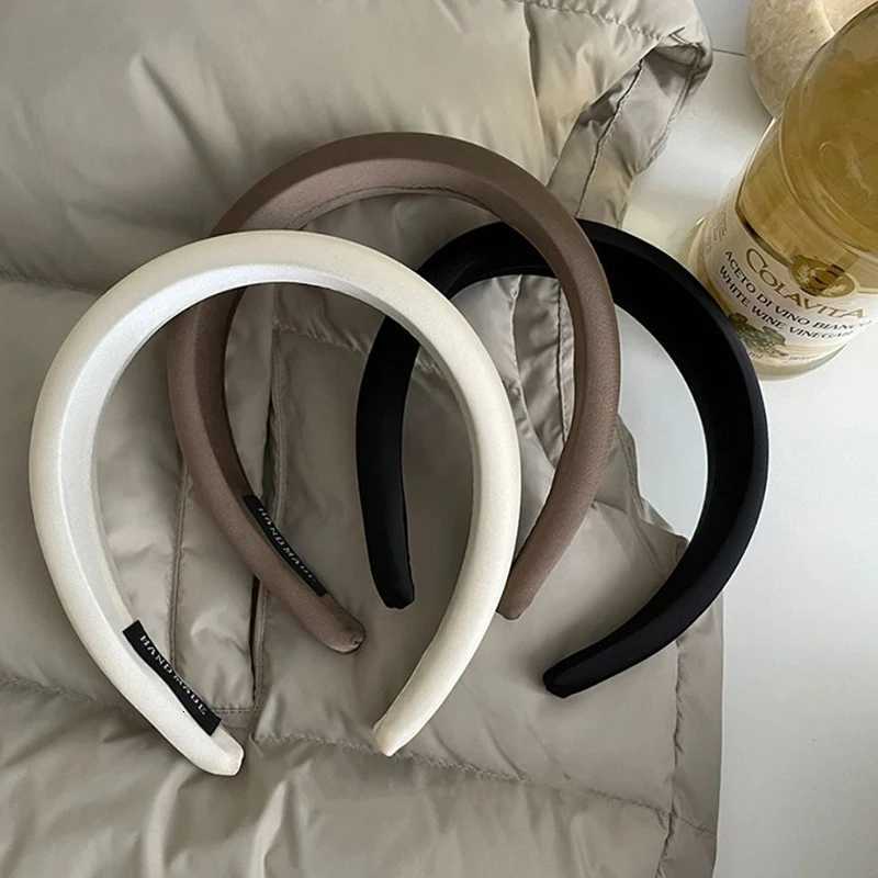 Retro Satin Sponge Band for Wen French Elegant Temperament Solid Color Hair Band Girls Hair Accessories Y250809