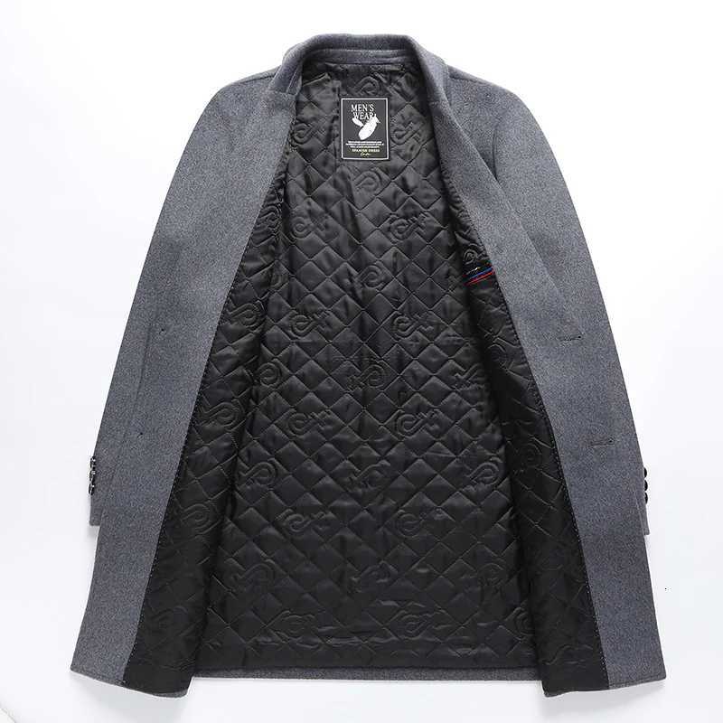 Old Money Men Classic Double-faced Wool Coat Notched Lapel 3D Tailored Fit for a Sharp Silhouette Overcoat Black Gray Burgundy XJ250809