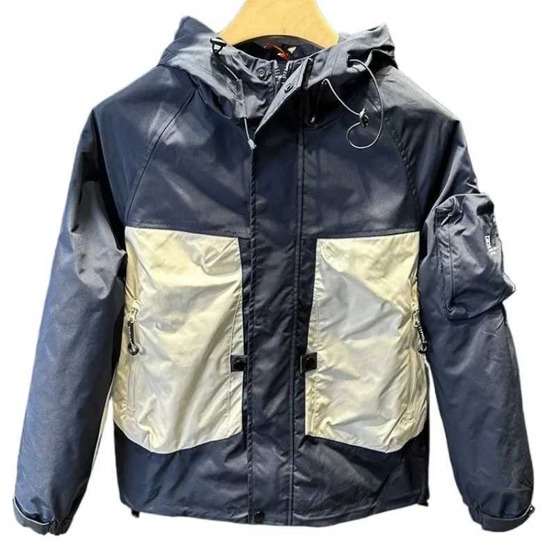 Autumn Winter New Mens Spliced Safari Jacket Loose Outdoor Korean High Street Multi-pocket Casual Jacket Workwear Sports Jacket W250809