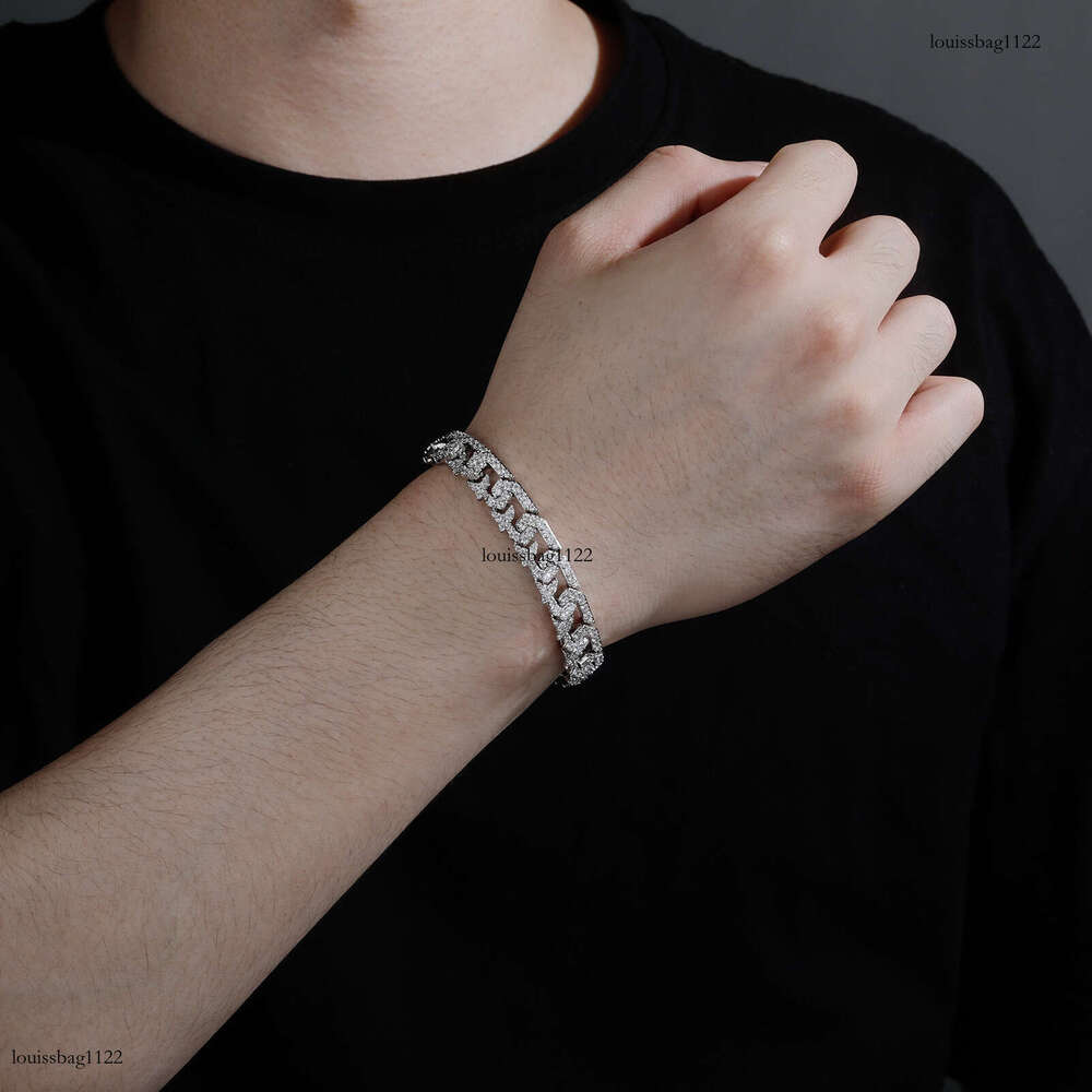 10mm Full Dia Cuban Chain Hip-Hop Unisex Trendy Necklace Niche Personality Bracelet Accessories