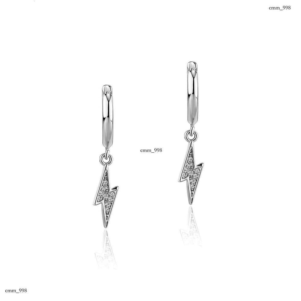 Inlaid Dia Lighing Niche Earrings Fashion Design Sense Studs Personality Versatile Cuffs Trendy Unisex Ear Jewelry