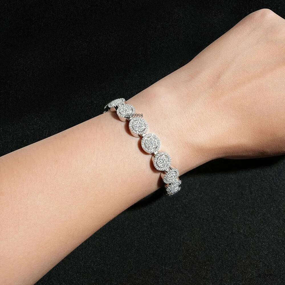 10mm Moissanite Round Cuban Bracelet Necklace S Sier Iced Out For Men Women Hip Hop Jewelry Pass Dias Tester With GRA